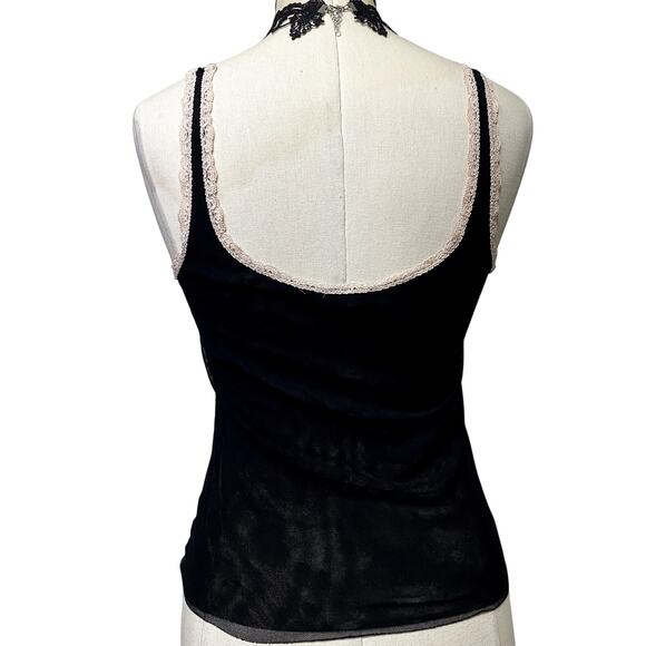 Cosabella Made in Italy Sheer Mesh Pink Lace Burnout Goth Grunge Raver Tank Top - Picture 6 of 10